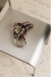 INDIVIDUAL Free Fallin Καφέ δερμάτινη ζώνη με μεταλλικά στοιχεία