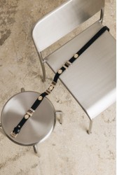 INDIVIDUAL Free Fallin Μαύρη δερμάτινη ζώνη με μεταλλικά στοιχεία