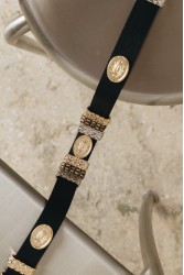 INDIVIDUAL Free Fallin Μαύρη δερμάτινη ζώνη με μεταλλικά στοιχεία