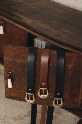 INDIVIDUAL No Words Καφέ δερμάτινη ζώνη με  χρυσά μεταλλικά στοιχεία