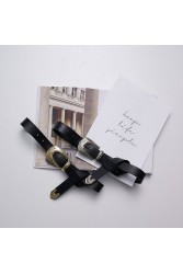 INDIVIDUAL "Lyla" Μαύρη-Ασημί δερμάτινη ζώνη