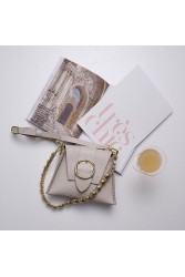 INDIVIDUAL "Loveher" Limited Edition Δερμάτινη γυναικεία τσάντα ώμου στο χρώμα της άμμου