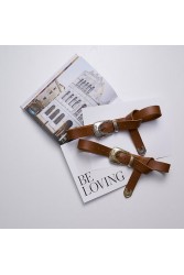 INDIVIDUAL "Lyla" Ταμπά- Χρυσή δερμάτινη ζώνη