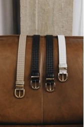 INDIVIDUAL All Right Off-White Nickel  Leather Belt