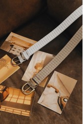 INDIVIDUAL All Right Off-White Nickel  Leather Belt