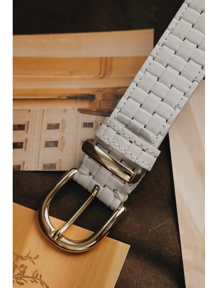INDIVIDUAL All Right Off-White Nickel  Leather Belt