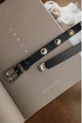 INDIVIDUAL All in You Black Nickel Leather Belt