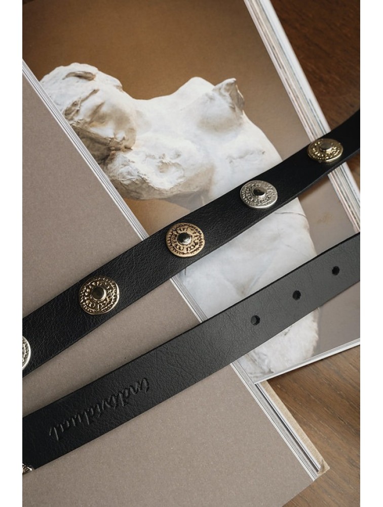 INDIVIDUAL All in You Black Nickel Leather Belt