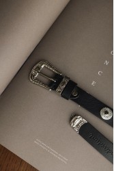 INDIVIDUAL All in You Black Nickel Leather Belt