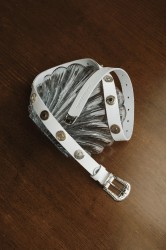 INDIVIDUAL All in You Off-White Nickel Leather Belt