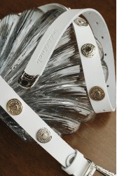 INDIVIDUAL All in You Off-White Nickel Leather Belt