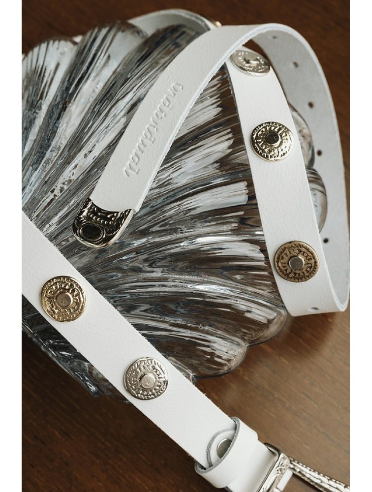 INDIVIDUAL All in You Off-White Nickel Leather Belt