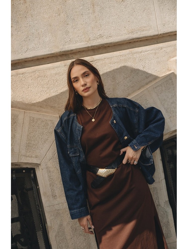 INDIVIDUAL Beautiful Scarlet Μαύρη Δερμάτινη Ζώνη με Χρυσή Αγκράφα