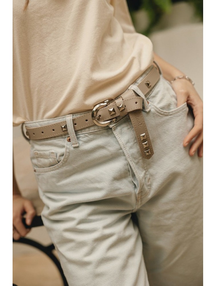 INDIVIDUAL Electric Feel Sand Nickel Leather Belt