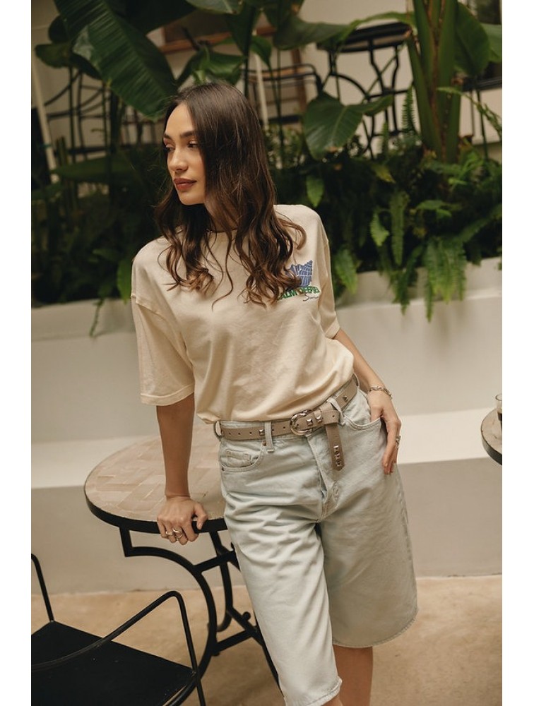 INDIVIDUAL Electric Feel Sand Nickel Leather Belt