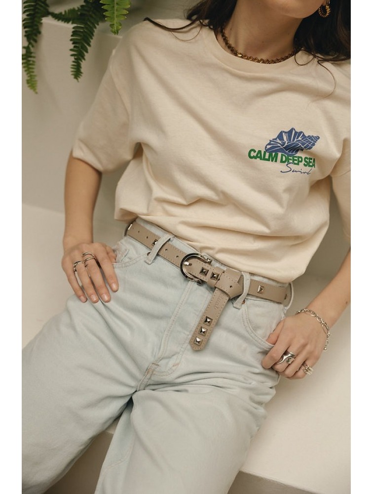 INDIVIDUAL Electric Feel Sand Nickel Leather Belt