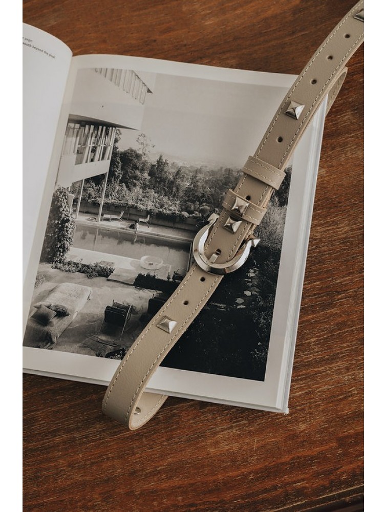 INDIVIDUAL Electric Feel Sand Nickel Leather Belt