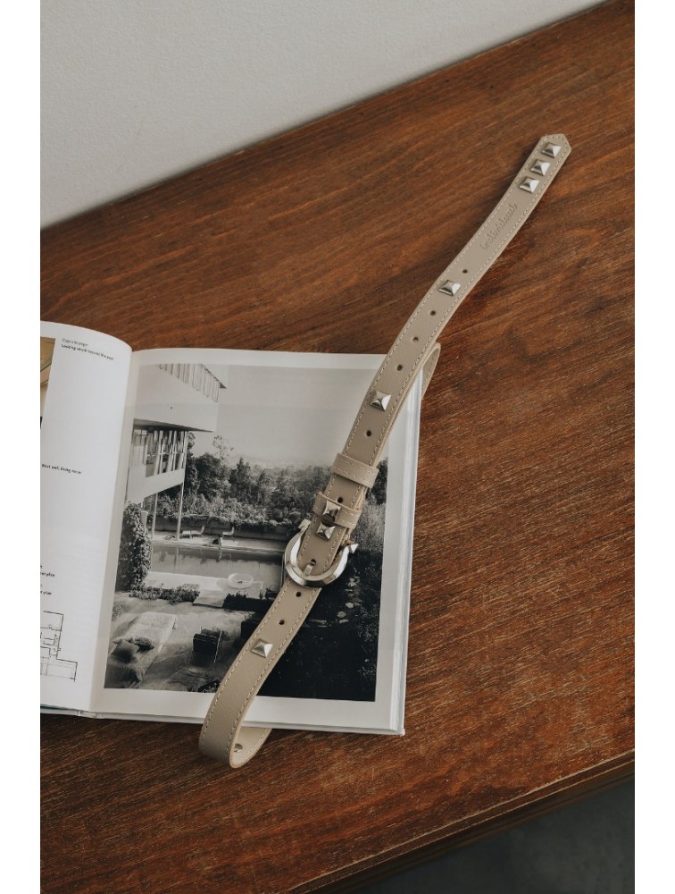INDIVIDUAL Electric Feel Sand Nickel Leather Belt