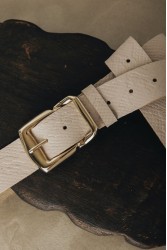 INDIVIDUAL I'm a Believer Sand Gold Leather Belt