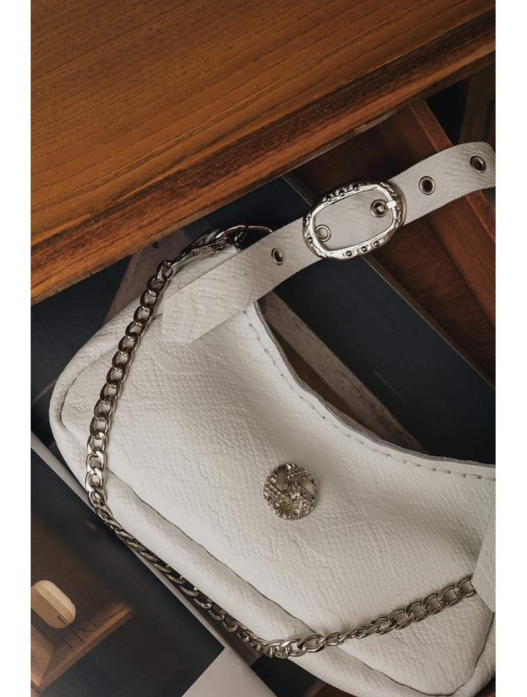 INDIVIDUAL Kashmir  Shoulder Bag Off-White Nickel