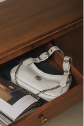 INDIVIDUAL Kashmir  Shoulder Bag Off-White Nickel