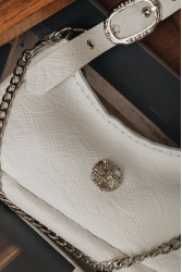 INDIVIDUAL Kashmir  Shoulder Bag Off-White Nickel