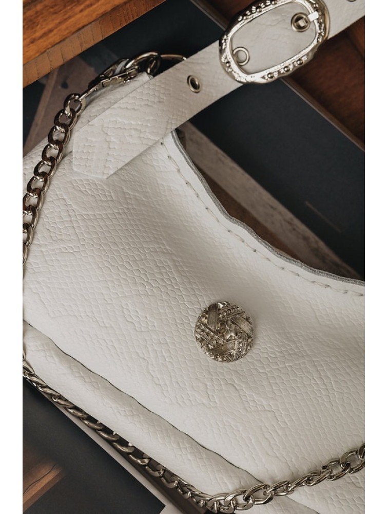 INDIVIDUAL Kashmir  Shoulder Bag Off-White Nickel