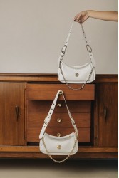 INDIVIDUAL Kashmir  Shoulder Bag Off-White Nickel