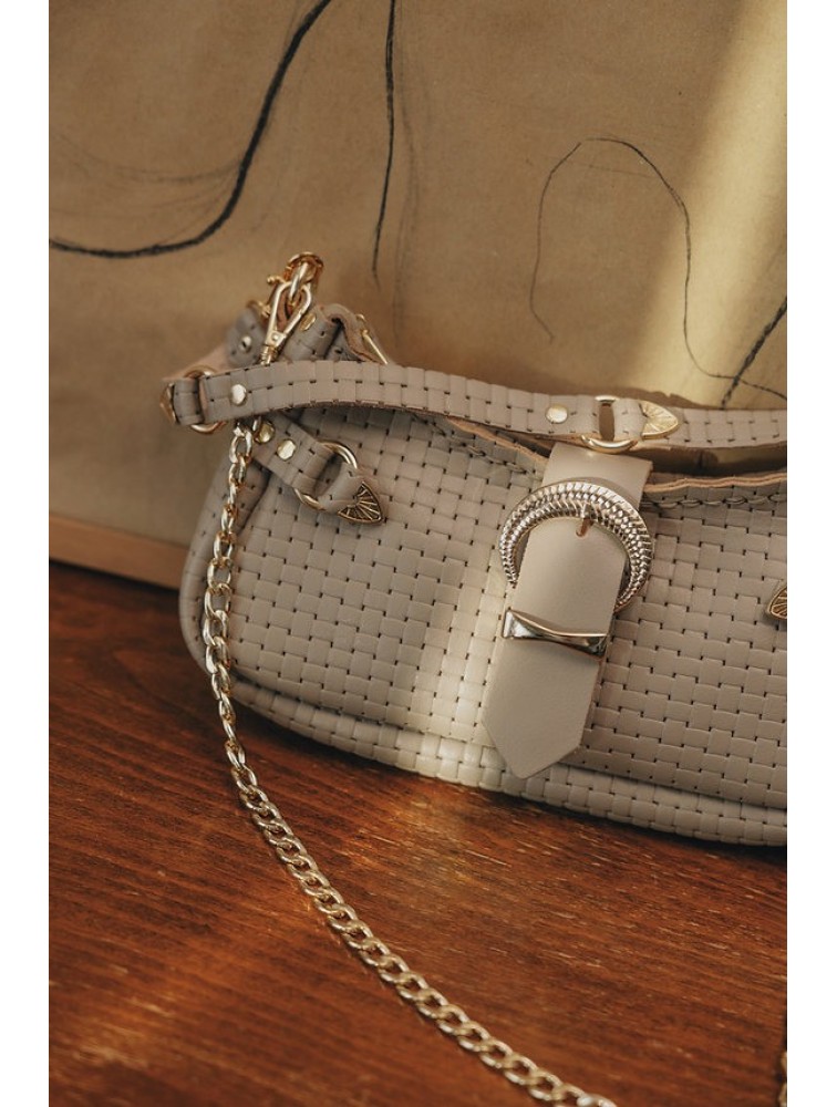 INDIVIDUAL Kiss of Life Shoulder Bag Stone Beige Gold