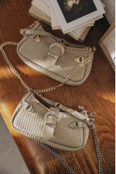 INDIVIDUAL Kiss of Life Shoulder Bag Stone Beige Gold