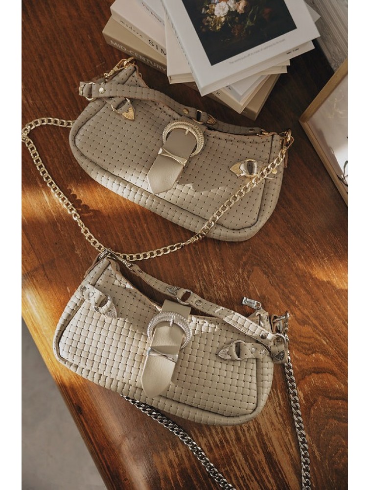 INDIVIDUAL Kiss of Life Shoulder Bag Stone Beige Gold