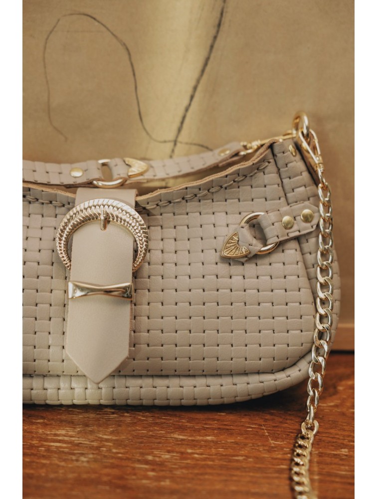INDIVIDUAL Kiss of Life Shoulder Bag Stone Beige Gold