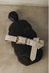 INDIVIDUAL I'm a Believer Sand Gold Leather Belt