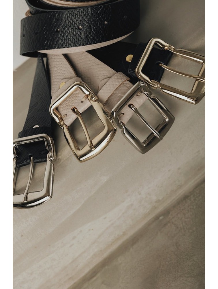 INDIVIDUAL I'm a Believer Sand Gold Leather Belt