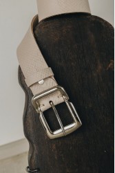 INDIVIDUAL I'm a Believer Sand Gold Leather Belt