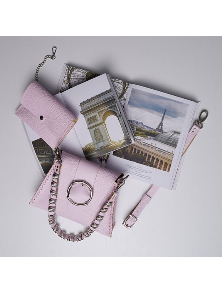 INDIVIDUAL "Loveher" Ροζ Limited Edition Δερμάτινη γυναικεία τσάντα ώμου