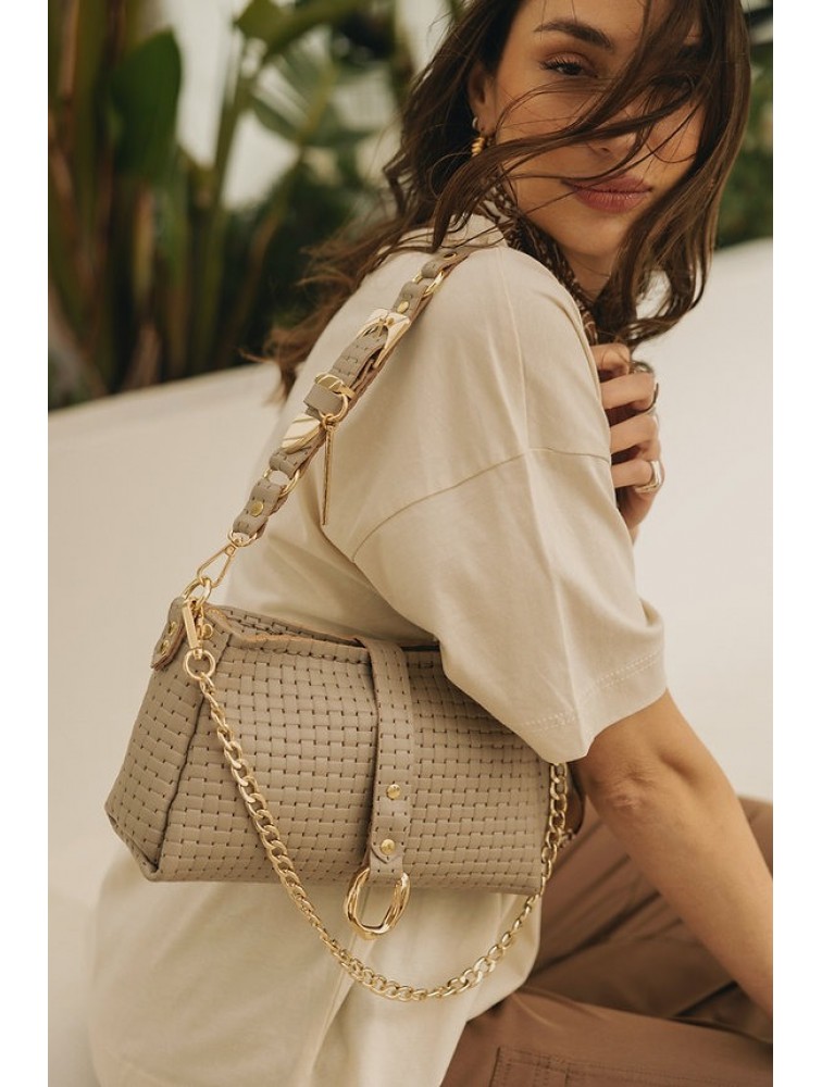 INDIVIDUAL Mexican Moon Shoulder Bag Stone Beige Gold LIMITED