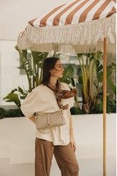INDIVIDUAL Mexican Moon Shoulder Bag Stone Beige Gold LIMITED