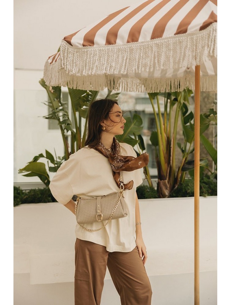INDIVIDUAL Mexican Moon Shoulder Bag Stone Beige Gold LIMITED
