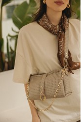 INDIVIDUAL Mexican Moon Shoulder Bag Stone Beige Gold LIMITED