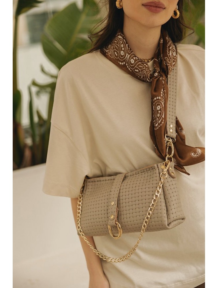 INDIVIDUAL Mexican Moon Shoulder Bag Stone Beige Gold LIMITED