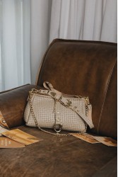 INDIVIDUAL Mexican Moon Shoulder Bag Stone Beige Gold LIMITED