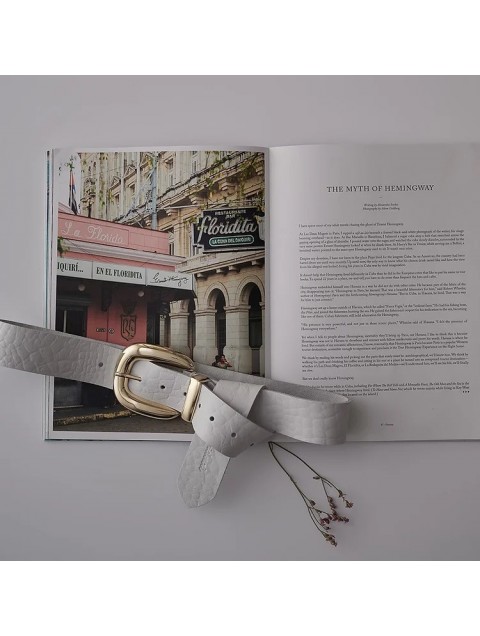 INDIVIDUAL "Nikita" White leather belt