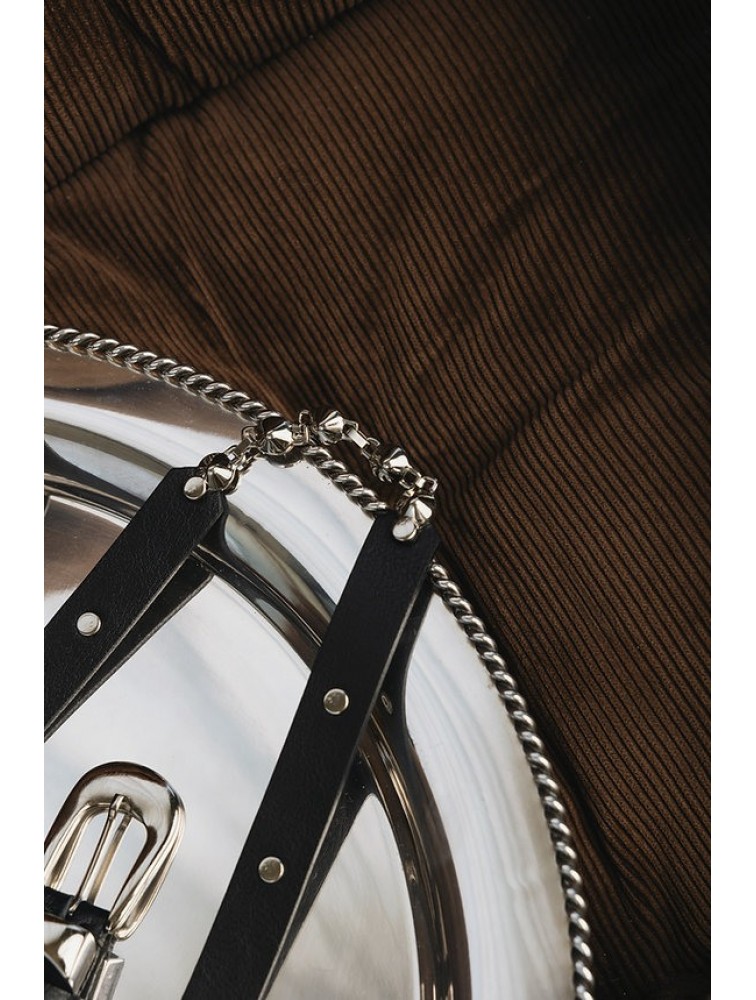 INDIVIDUAL Party Doll Black Nickel Leather Belt
