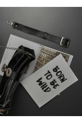 INDIVIDUAL "Piu che puoi" Μαύρη δερμάτινη γυναικεία τσάντα ώμου