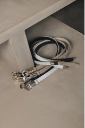 INDIVIDUAL Praise You Off-White Gold Leather Belt