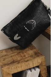 INDIVIDUAL Rhiannon Clutch Bag Black Nickel