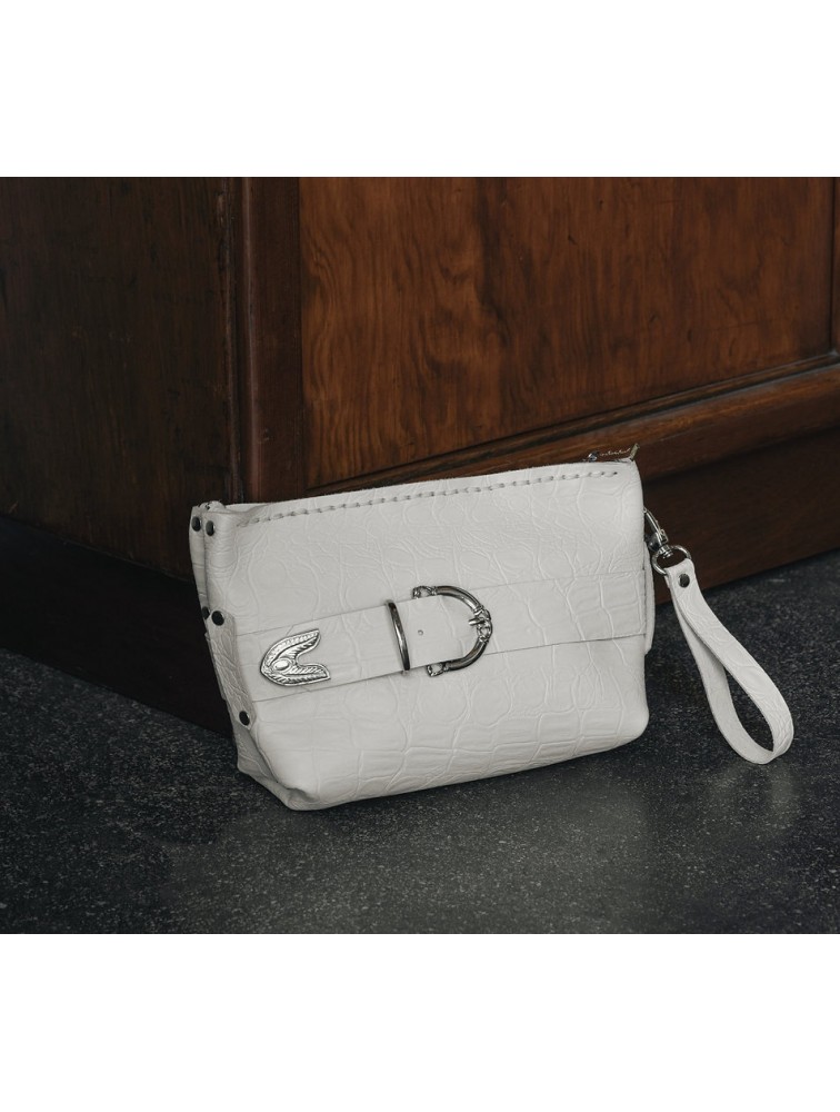 INDIVIDUAL Rhiannon Clutch Bag Off-White Nickel