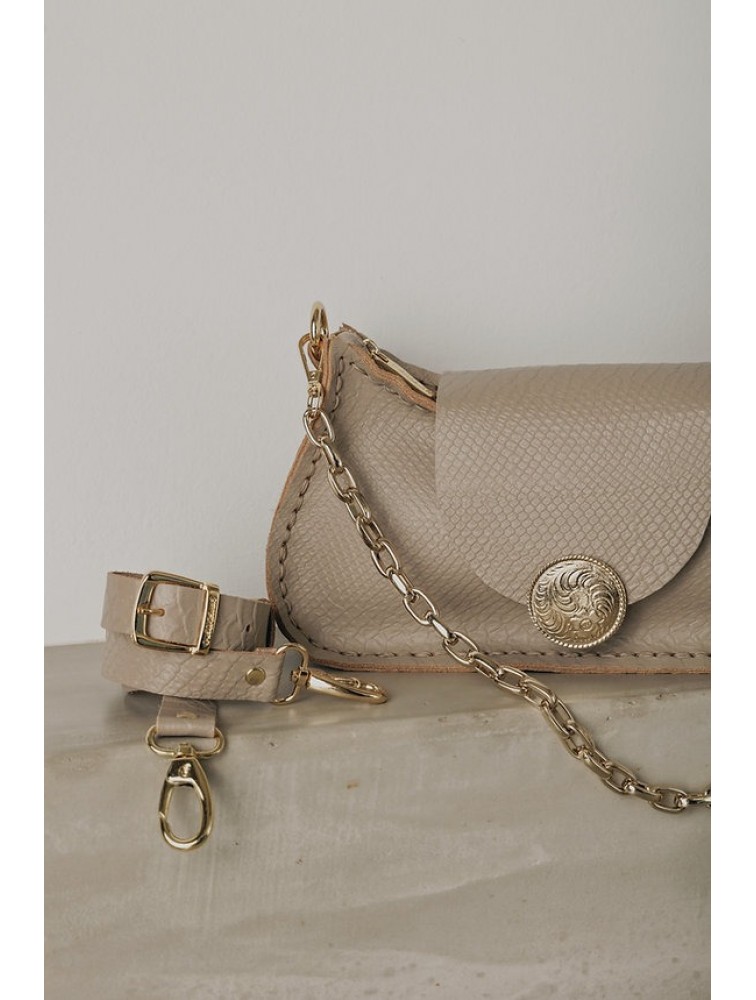 INDIVIDUAL Rise and Shine  Shoulder Bag Stone Beige Gold