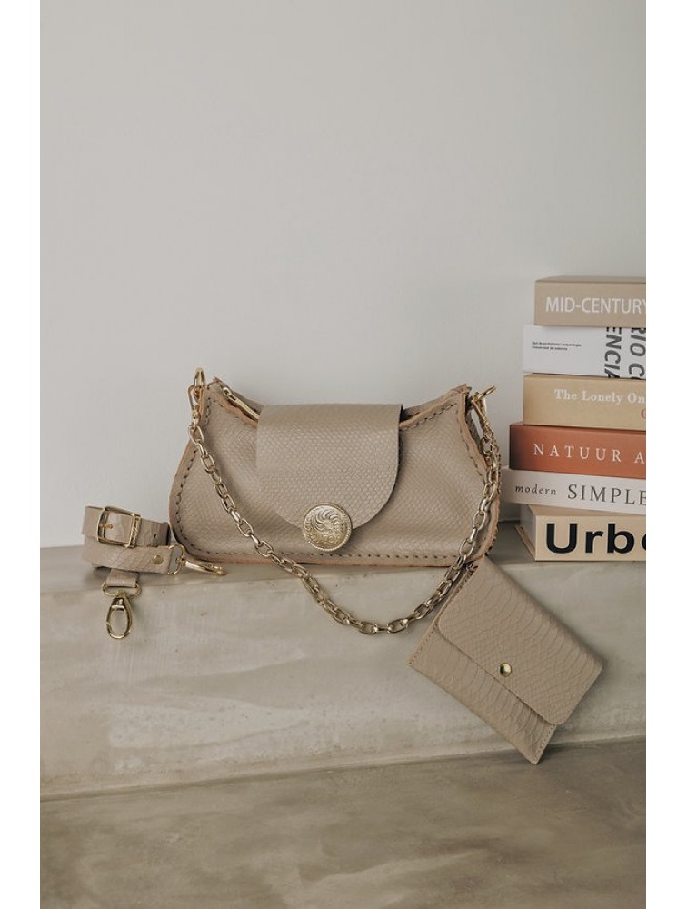 INDIVIDUAL Rise and Shine  Shoulder Bag Stone Beige Gold